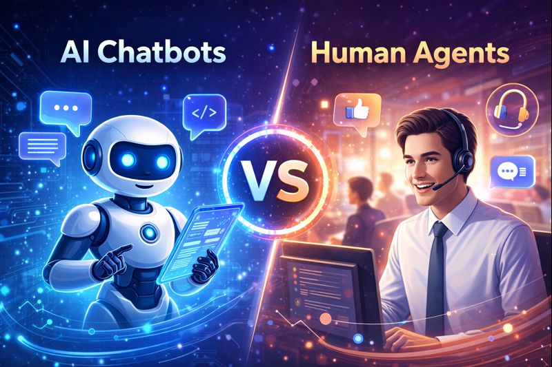How Do AI Chatbots Compare to Human Agents